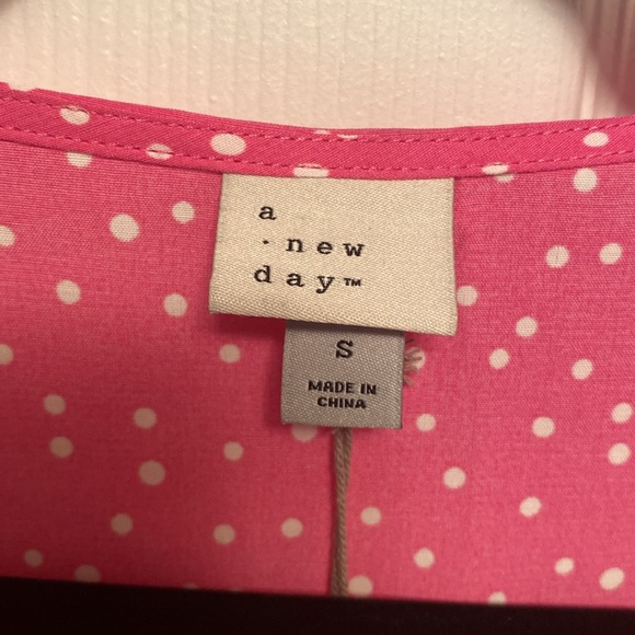 Brand New A New Day Pink/White Polka Dot Wrap Dress…size S - Picture 3 of 5